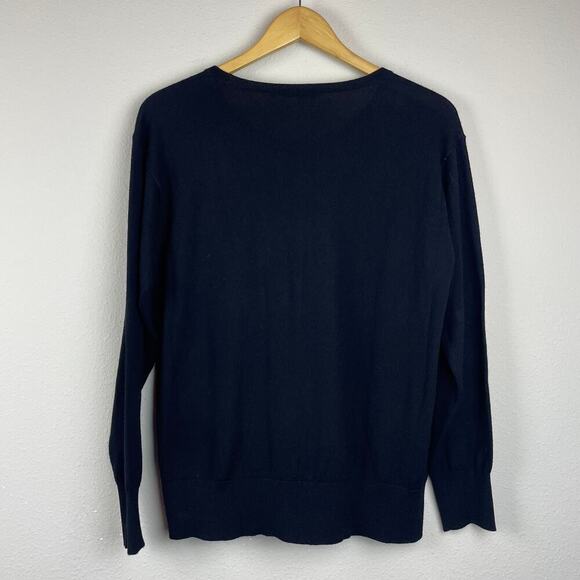 Trina Turk‎ Black Wool Embellished Jeweled Pullover Sweater Size L - Picture 4 of 7